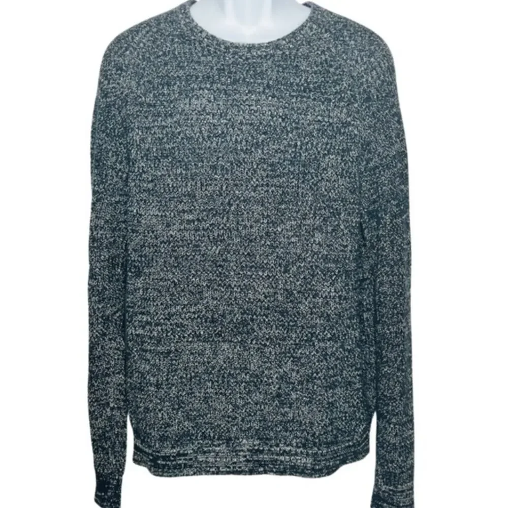 Banana Republic Heathered Blue Grey White Pullover Sweater size M Men's Basic